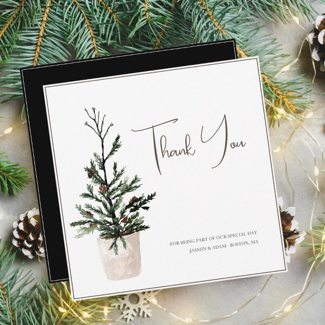 Tarjeta De Agradecimiento Boda gótica de invierno del árbol de Navidad (Subido por el creador)
