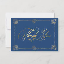 Boda Gótica de Pergamino de Oro Azul Ornamentado V