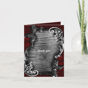 Tarjeta De Agradecimiento Boda Gótica de Vampiro de Proclamación