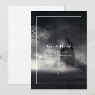 Tarjeta De Agradecimiento Boda gótica espeluznante