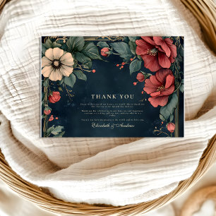 Tarjeta De Agradecimiento Boda Gótica Floral Barroca