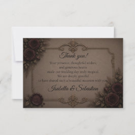Tarjeta De Agradecimiento Boda gótica temperamental
