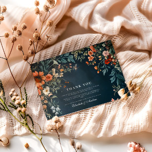 Tarjeta De Agradecimiento Boda gótico romántico