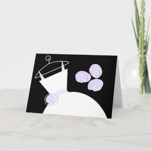 Tarjeta De Agradecimiento Boda Gown Purple 'Gracias a ti' negro horizontal