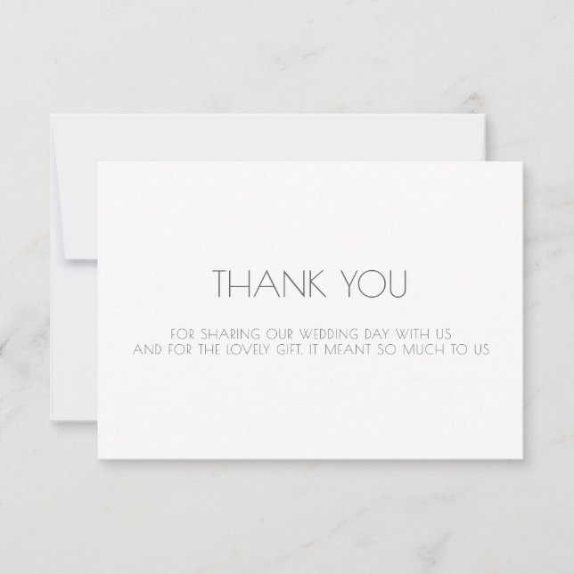 Tarjeta De Agradecimiento Boda Gracias (Anverso)