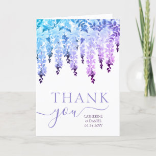 Tarjeta De Agradecimiento Boda Gracias Agua Wisteria Floral