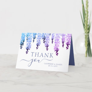 Tarjeta De Agradecimiento Boda Gracias Agua Wisteria Floral