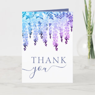 Tarjeta De Agradecimiento Boda Gracias Agua Wisteria Floral