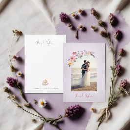 Tarjeta De Agradecimiento Boda Gracias Arch Photo Wildflowers
