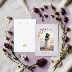 Tarjeta De Agradecimiento Boda Gracias Arch Photo Wildflowers