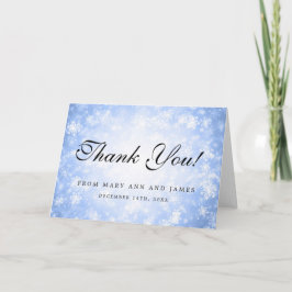 Tarjeta De Agradecimiento Boda "Gracias" Blue Winter Wonderland