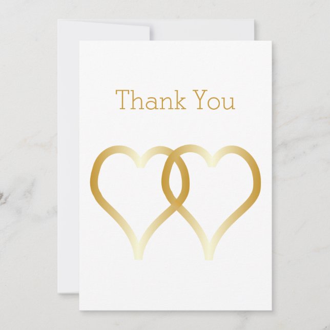 Tarjeta De Agradecimiento Boda Gracias Caracas de Oro (Anverso)