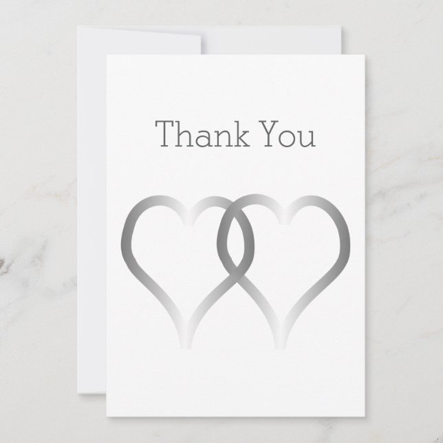 Tarjeta De Agradecimiento Boda Gracias Caracas Plateadas (Anverso)