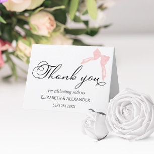 Tarjeta De Agradecimiento Boda Gracias Cartas   Caligrafía de vaca rosa