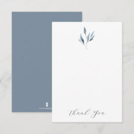 Tarjeta De Agradecimiento Boda Gracias Cartas Dusty Blue Botanicals