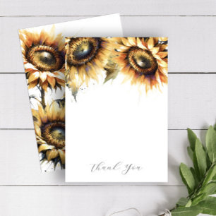 Tarjeta De Agradecimiento Boda Gracias Cartas Girasoles Amarillos