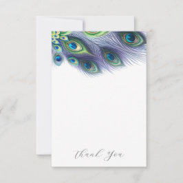 Tarjeta De Agradecimiento Boda Gracias Cartas Majestic Peacock