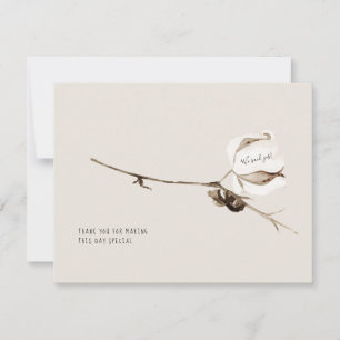 Tarjeta De Agradecimiento Boda Gracias Dijimos Sí Crema de Algodón Simple