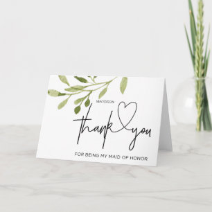 Tarjeta De Agradecimiento Boda gracias doncella de honor de novia