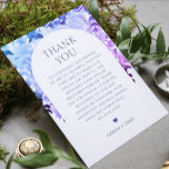 Tarjeta De Agradecimiento Boda Gracias Floral acuarela<br><div class="desc">Las tarjetas de agradecimiento a los bodas de color de agua Wisteria Floral y su foto favorita con el texto "Gracias" en la tipografía de escritura púrpura moderna acentuada con flores de glicinia azul acuarela,  púrpura y espliego. Parte de una colección diseñada por Evco Studio www.zazzle.com/store/evcostudio</div>