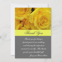 Tarjeta De Agradecimiento boda gracias flores de rosa amarillas