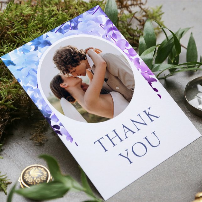 Tarjeta De Agradecimiento Boda Gracias Foto Acuarela Floral (Subido por el creador)