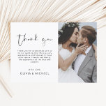 Tarjeta De Agradecimiento Boda Gracias Foto Minimalista Simple<br><div class="desc">Boda Gracias Cartas que tienen una foto en el frente y en la parte de atrás. Las tarjetas de agradecimiento contienen una moderna tipografía de escritura cursiva con letras a mano que son elegantes,  simples y modernas para usar después de la celebración del día de la boda.</div>