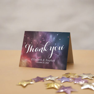Tarjeta De Agradecimiento Boda Gracias Galaxy Star Nebula Constellation