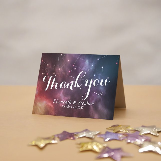 Tarjeta De Agradecimiento Boda Gracias Galaxy Star Nebula Constellation (Subido por el creador)