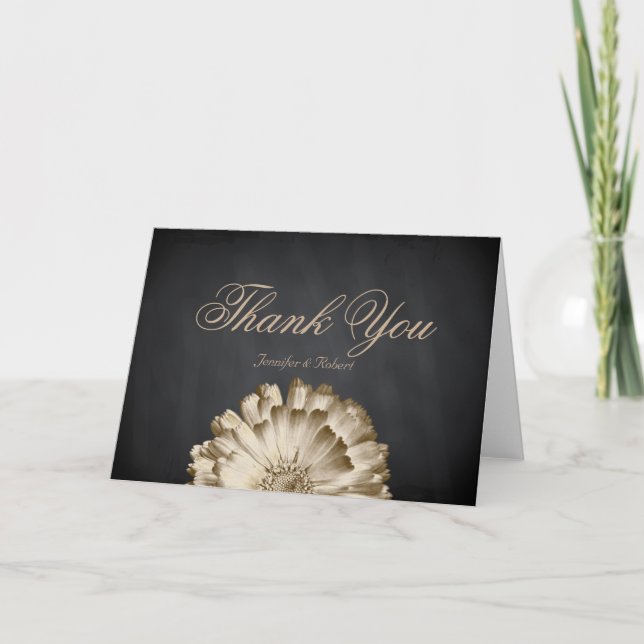 Tarjeta De Agradecimiento Boda Gracias Girasol (Anverso)
