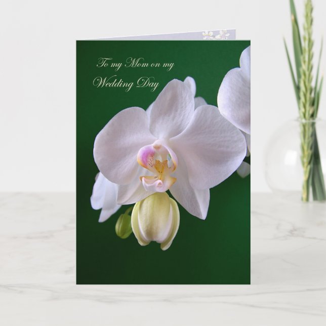 Tarjeta De Agradecimiento Boda. Gracias mamá Card con orquídea (Anverso)