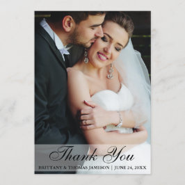 Tarjeta De Agradecimiento Boda Gracias Noviembre & Groom Photo Card WS