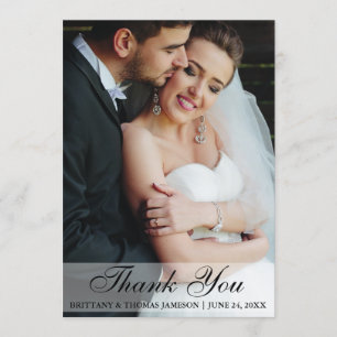 Tarjeta De Agradecimiento Boda Gracias Noviembre & Groom Photo Card WS