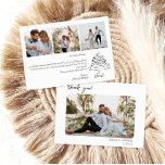 Tarjeta De Agradecimiento Boda gracias pastel de garrapatas de cartas<br><div class="desc">Tarjeta fotográfica de estilo francés para Boda Gracias Card. Personalizado con tu foto,  nombres y fecha. Foto de freepick</div>