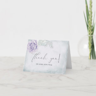 Tarjeta De Agradecimiento Boda Gracias - Pastel Lilac Rosa