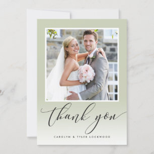 Tarjeta De Agradecimiento BODA GRACIAS POR LA caligrafía fotográfica
