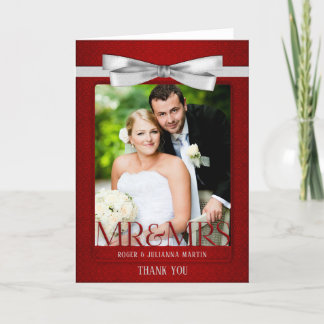 Tarjeta De Agradecimiento Boda Gracias, Red Damask Photo