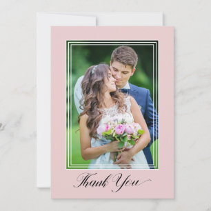 Tarjeta De Agradecimiento Boda Gracias Script 2 Photo Pink Gracias