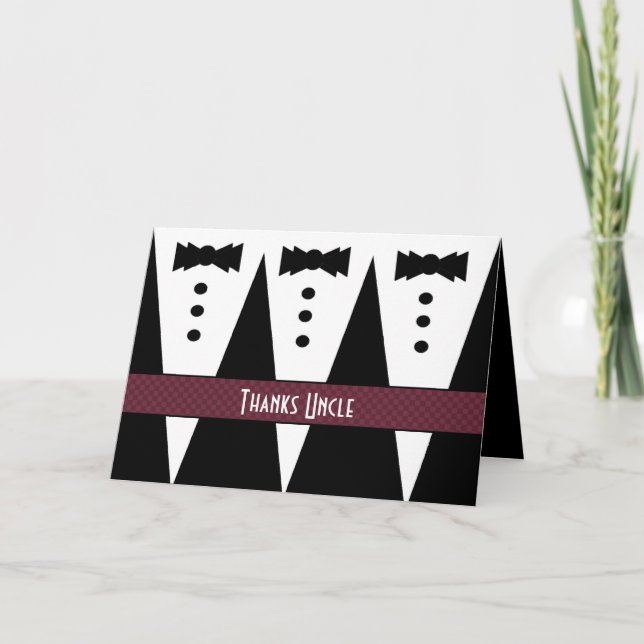 Tarjeta De Agradecimiento Boda Gracias TÍO Tuxedos V03 (Anverso)
