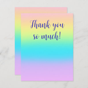 Tarjeta De Agradecimiento Boda gradiente gradiente arcoiris pastel