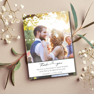 Tarjeta De Agradecimiento Boda Guión Collage de fotos Gracias