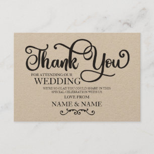 Tarjeta de agradecimiento boda guión de compromiso