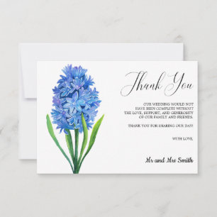 Tarjeta De Agradecimiento Boda Hidrangea Azul Flor de moda Gracias