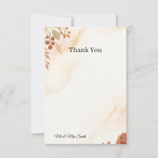 Tarjeta De Agradecimiento Boda Highland Thistle (Anverso)