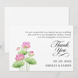 Tarjeta De Agradecimiento Boda India Elegante Loto