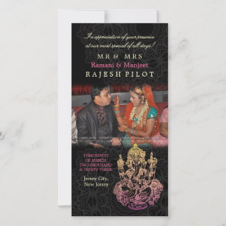 Tarjeta De Agradecimiento Boda indio Ganesh Gracias Cartas De Foto