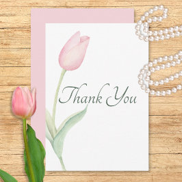 Tarjeta De Agradecimiento Boda individual de tulipán rosado