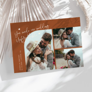 Tarjeta De Agradecimiento Boda inolvidable Terracotta Multi Foto