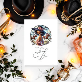 Tarjeta De Agradecimiento Boda inspirada en Derby "Camino al altar" Despedid