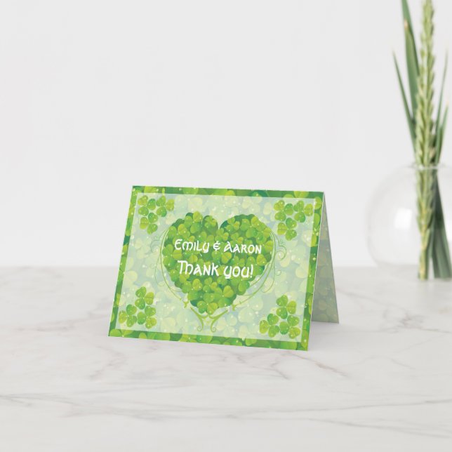Tarjeta De Agradecimiento Boda irlandés del Día de San Patricio Gracias (Anverso)